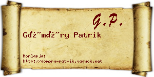 Gömöry Patrik névjegykártya